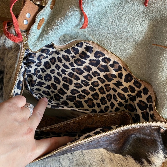 Large Cowhide Bag With Fringe - Picture 2 of 5